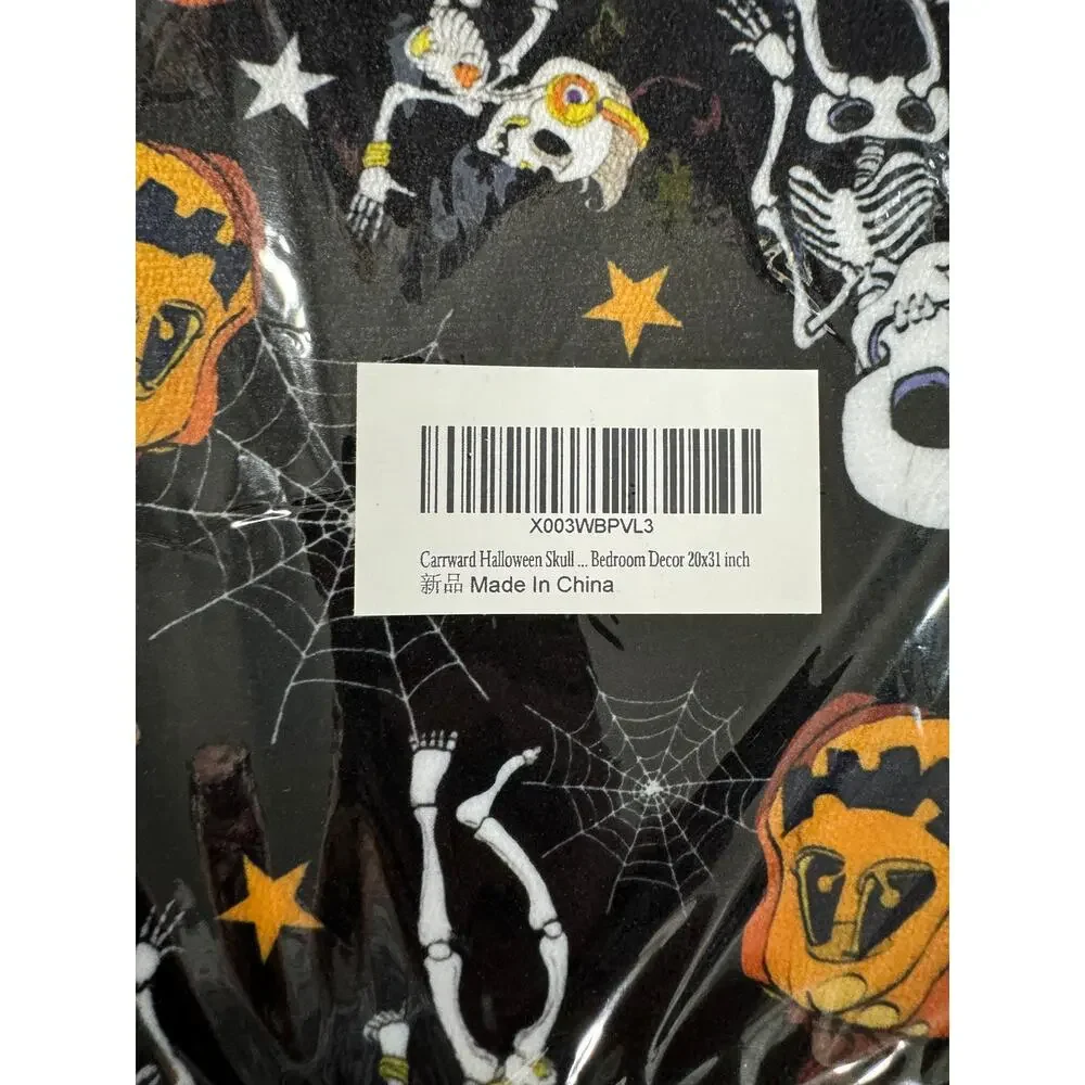 NWT Halloween Kitchen Bath Mat 20x31 inches Skeleton Pumpkin